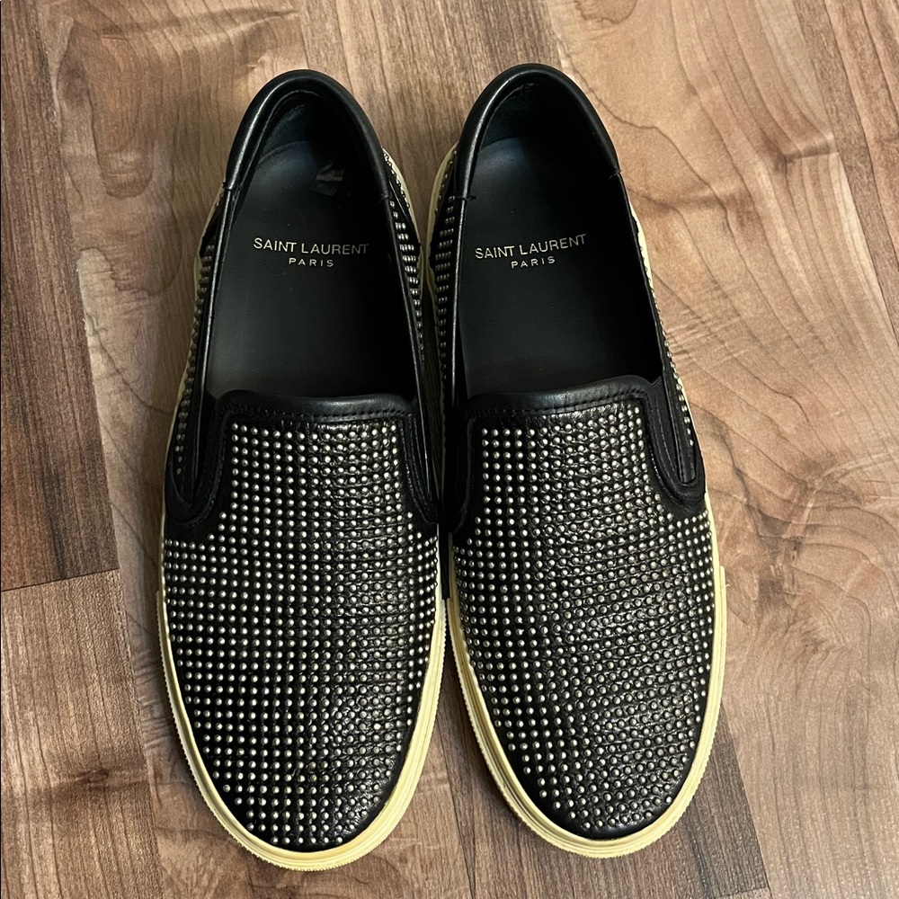 Saint Laurent Studded Slip on Skater Sneakers